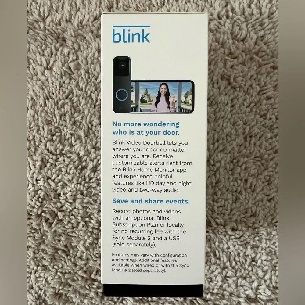 Blink Video Doorbell 2Way Audio HD Video Motion & Chime Wireless/Wired-W…